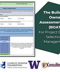 1 BUILDING OWNER ASSESSMENT TOOL (BOAT) - FOR PROJECT DELIVERY, SELECTION & MANAGEMENT
